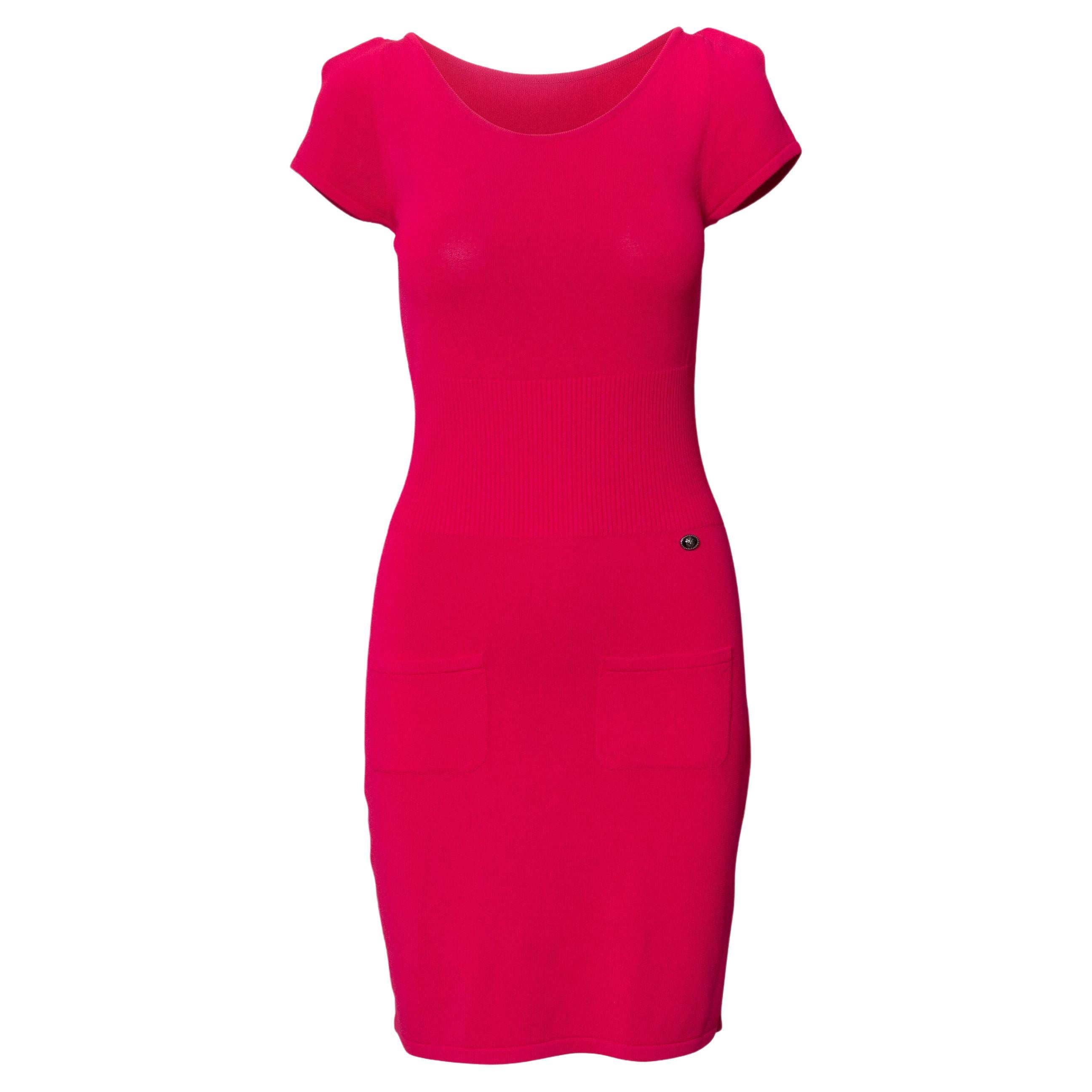 Chanel Hot Pink Cap Sleeve Mini Dress ...